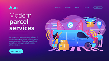 Image showing Autonomous courier concept landing page.