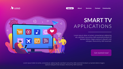 Image showing Smart TV applications concept landing page.