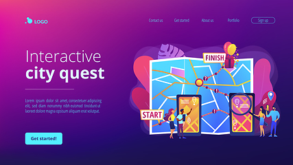 Image showing Interactive city quest concept landing page