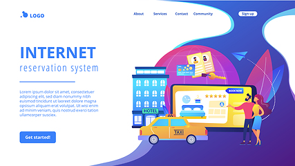 Image showing Online booking services concept landing page