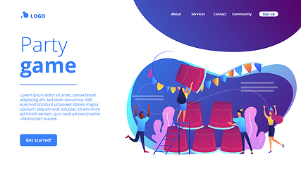 Image showing Party game concept landing page.