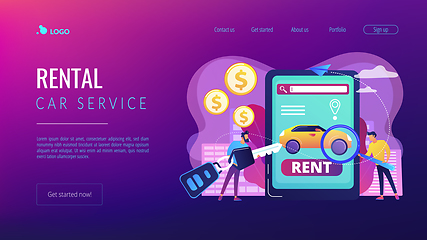 Image showing Rental car service concept landing page.