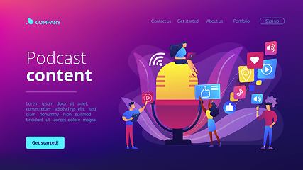 Image showing Podcast content concept landing page