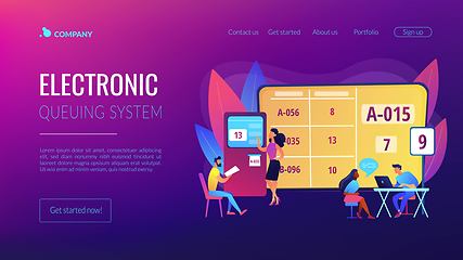 Image showing Electronic queuing system concept landing page