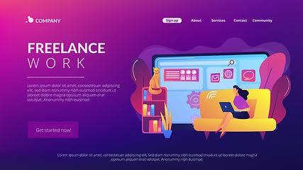 Image showing Freelance work concept landing page