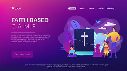 Image showing Religious summer camp concept landing page.