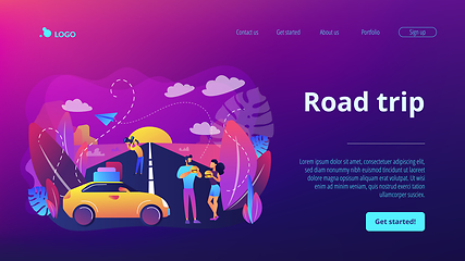 Image showing Road trip concept landing page