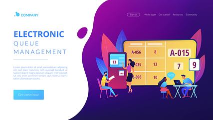 Image showing Electronic queuing system concept landing page