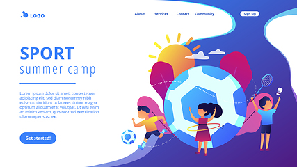 Image showing Sport summer camp concept landing page.