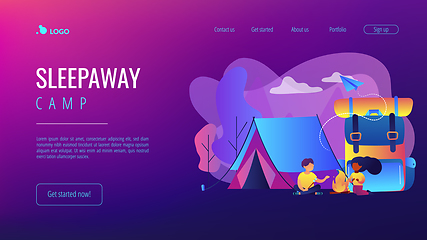 Image showing Summer camp concept landing page.