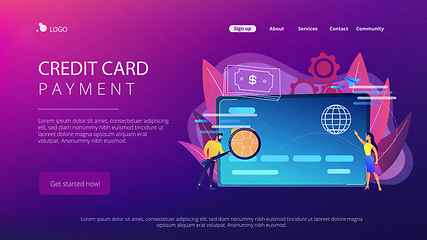 Image showing Plastic moneyconcept landing page.