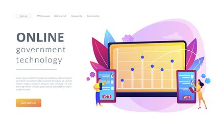 Image showing Electronic voting concept landing page