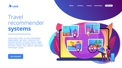 Image showing Smart tourism system concept landing page
