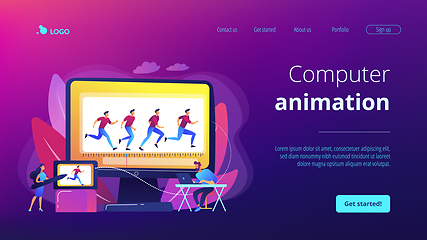 Image showing Computer animation concept landing page