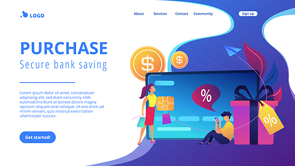 Image showing Debit cardconcept landing page.