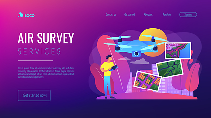 Image showing Aerial photography concept landing page