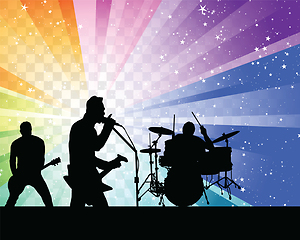 Image showing Rock group silhouett