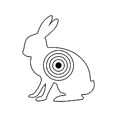 Image showing Icon of hare silhouette with target 