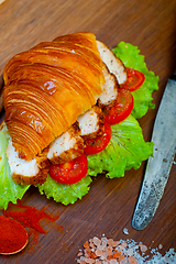 Image showing savory croissant brioche bread with chicken breast