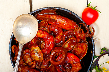 Image showing fresh seafoos stew on an iron skillet