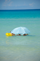 Image showing Parasol at the beach