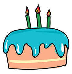 Image showing Image of birthday cake, vector or color illustration.