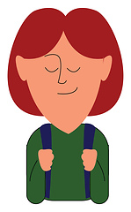 Image showing School girl with bag, vector or color illustration.