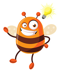 Image showing Bee has a great idea, illustration, vector on white background.