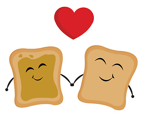 Image showing Image of bread love, vector or color illustration.