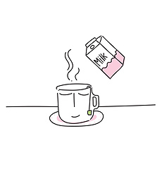 Image showing Image of coffee with milk, vector or color illustration.