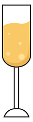 Image showing Image of champagne - in a glass, vector or color illustration.