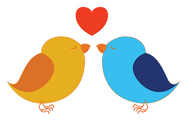 Image showing Image of love bird, vector or color illustration.