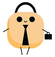 Image showing Lock with bag, vector or color illustration.