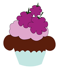 Image showing Image of blackberry cake with topping, vector or color illustrat