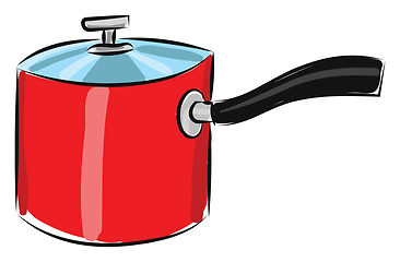Image showing Red pan, vector or color illustration.