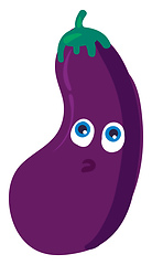 Image showing Surprised eggplant, vector or color illustration.