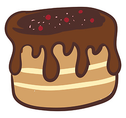 Image showing Image of chocolate cake, vector or color illustration.