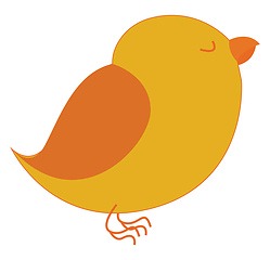 Image showing  A yellow bird , vector or color illustration.