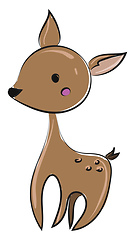 Image showing Beautiful little deer, vector or color illustration.