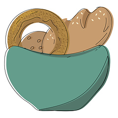 Image showing Various bread, vector or color illustration.