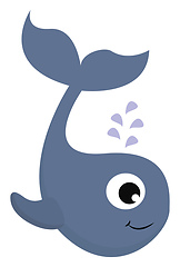 Image showing Cute whale, vector or color illustration.