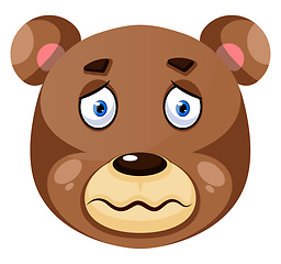 Image showing Bear is feeling sick, illustration, vector on white background.