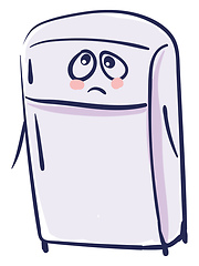 Image showing Sorrowful fridge, vector or color illustration.