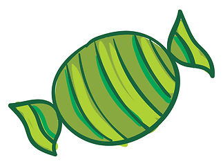 Image showing Candy in green wrapper, vector or color illustration.