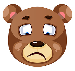 Image showing Bear is feeling sad, illustration, vector on white background.