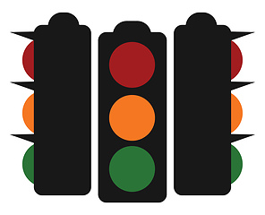 Image showing Traffic lights, vector or color illustration.