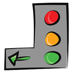 Image showing Painting of the vertical green traffic signal board with three s