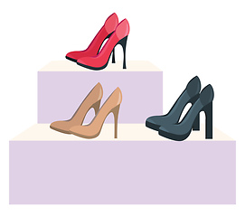 Image showing High heel sandal, vector or color illustration.