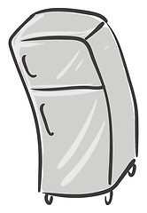 Image showing Gray fridge, vector or color illustration.