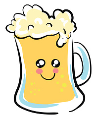Image showing Image of cute beer, vector or color illustration.